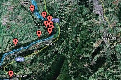 Базы отдыха на карте